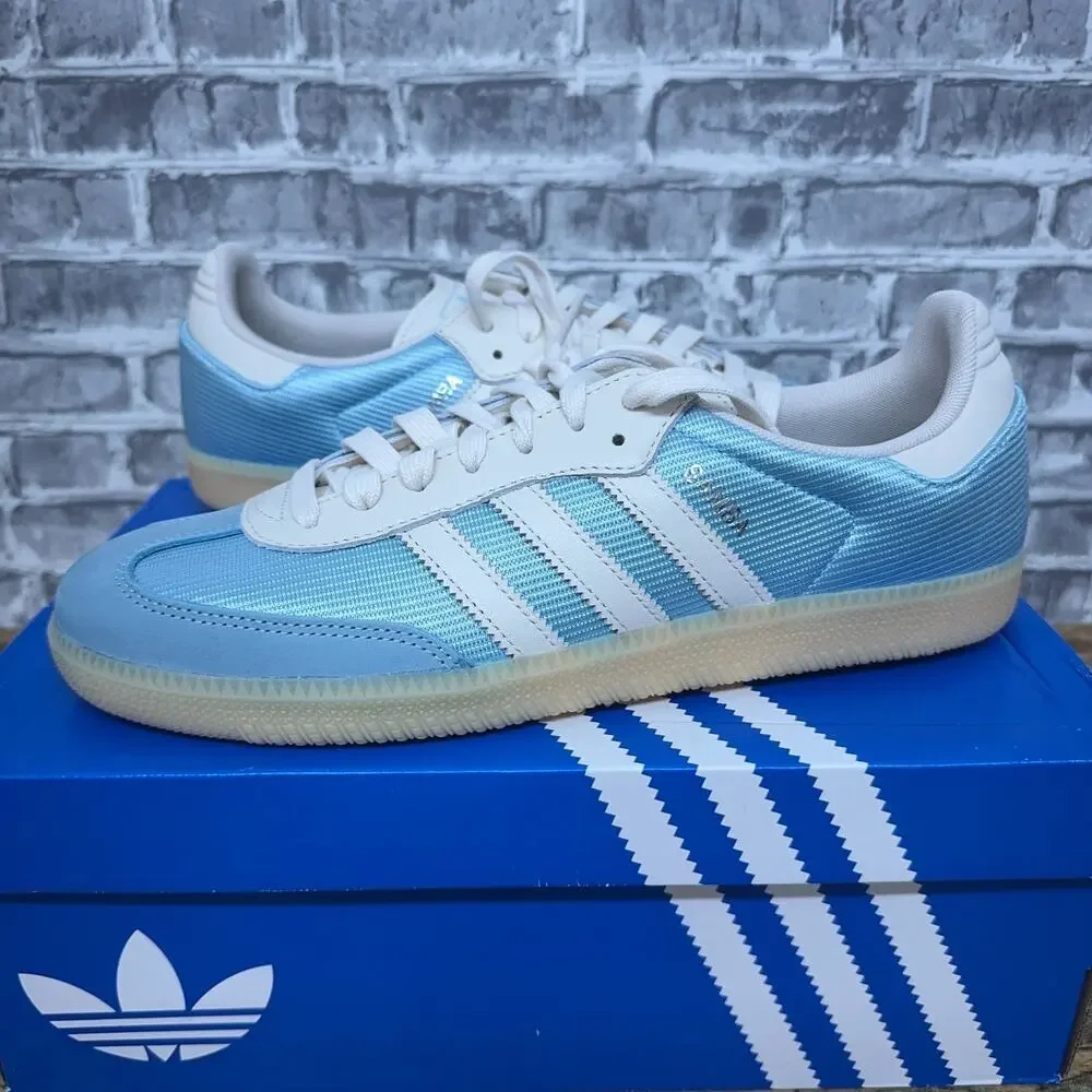 Adidas Samba OG Icey Blue Chalk White Shoes Sneaker IH6819 Mens Size 10.5 New